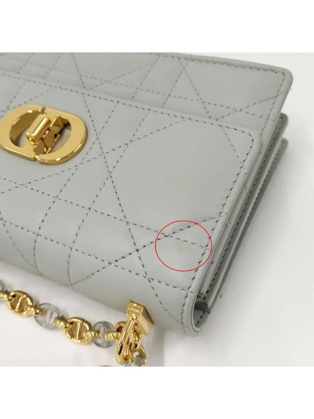 Dior Miscaro Mini Bag Macro Cannage Lambskin Light Gray